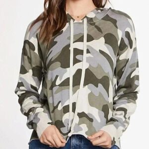 Chaser Size Medium Camouflage Gray White Hoodie Sweatshirt